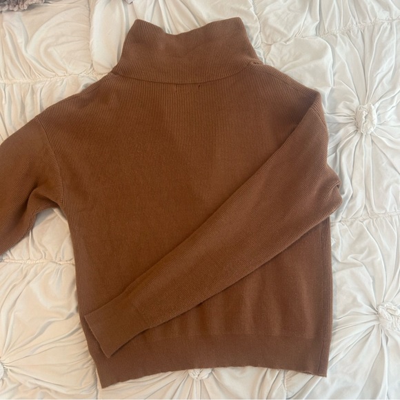 Lush Brown Quarter Zip Sweater - Picture 4 of 5